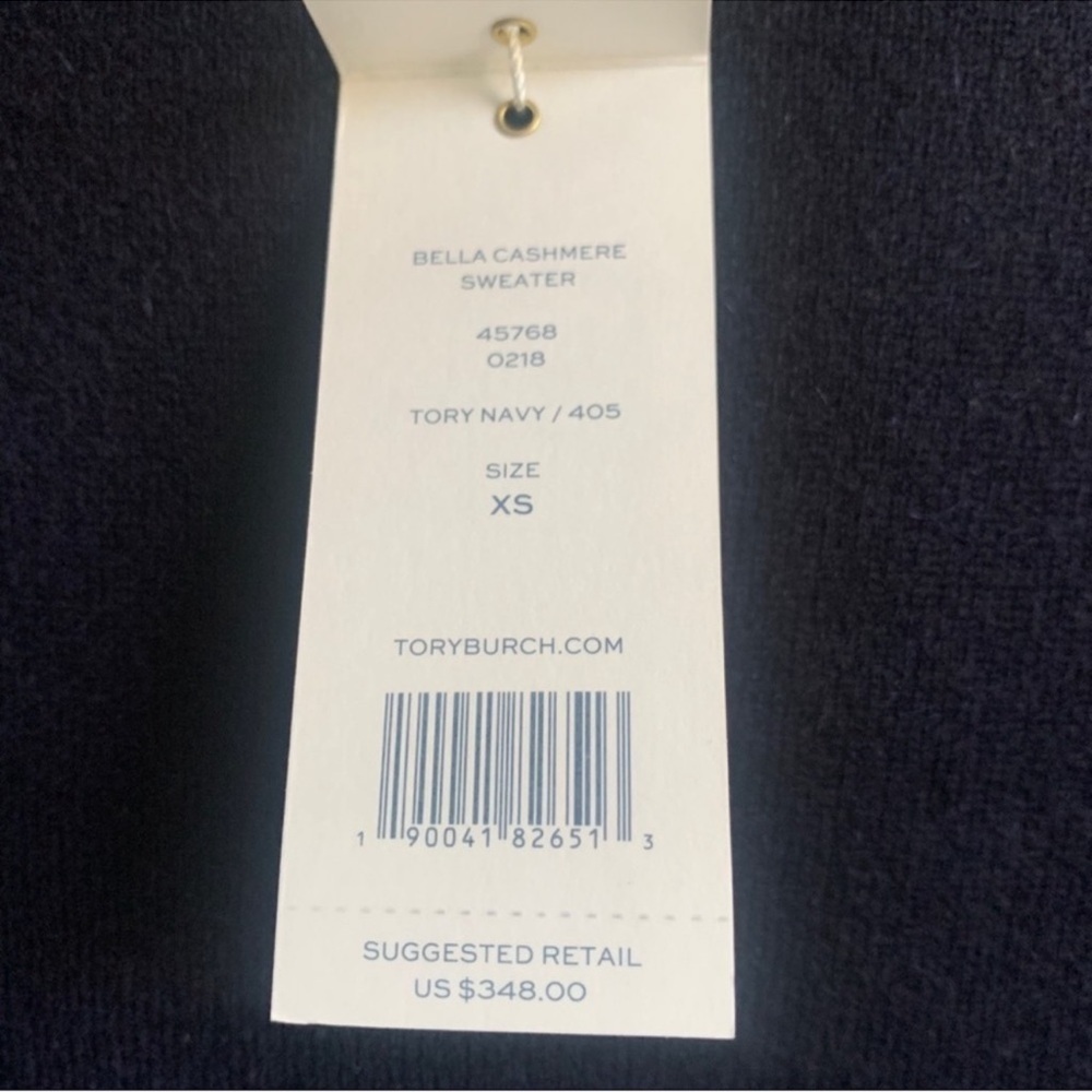 Tory Burch Bella Cashmere Sweater In Tory Navy - Picture 9 of 10